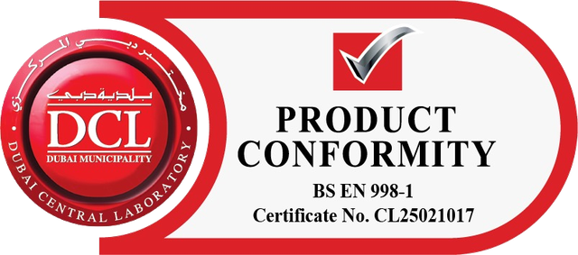 Dubai Central Laboratory product conformity mark, BS EN 998-1