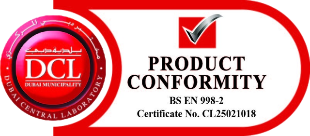 Dubai Central Laboratory product conformity mark, BS EN 998-2